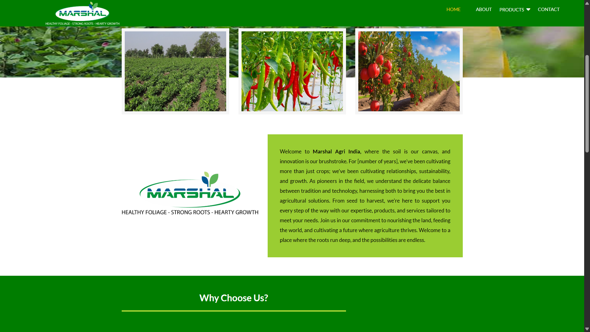 Marshal Agri India Website